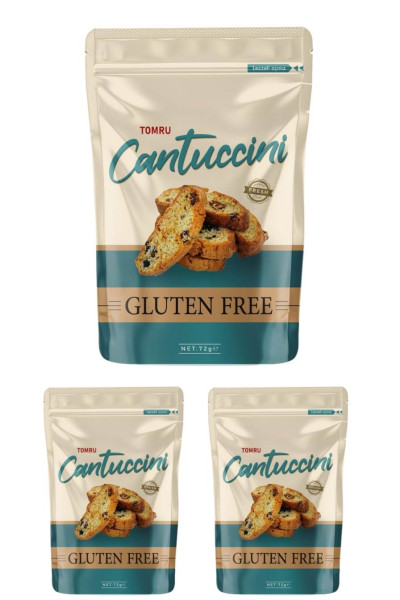 Tomru Glutensiz Cantuccini kıtır atıştırmalık 3x72gr