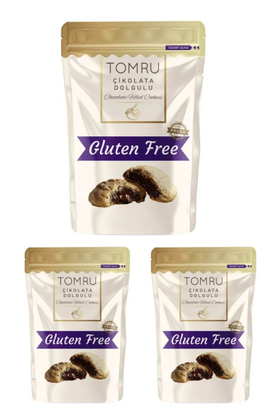 Tomru Glutensiz Çikolata Dolgulu Atıştırmalık Kurabiye Avantaj Seti 3X120gr